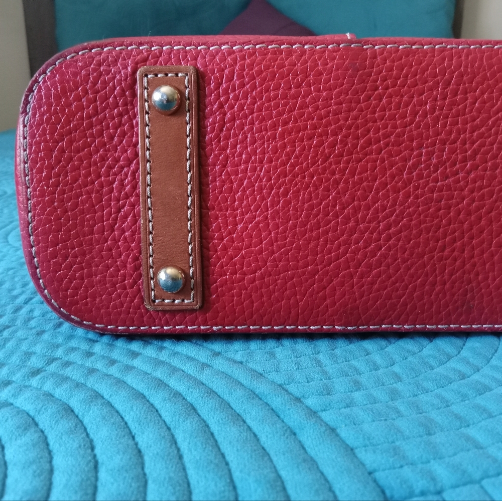 Dooney & Bourke | Lexington Red Pebble Grain Leather Tote Purse Handbag - Picture 11 of 16